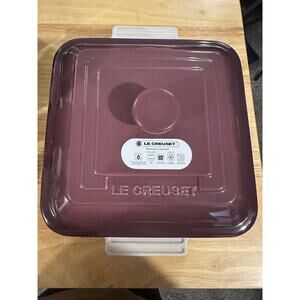 Le Creuset 3L / 9” Square Covered Casserole Dish | RARE Retired Fig Color NEW